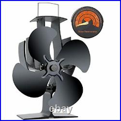 4 Blades Heat Powered Stove Fan for Wood Burning Fireplace, Silent Aluminium