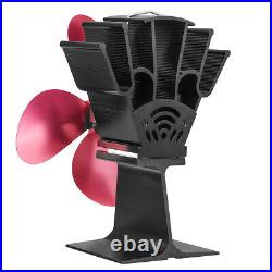 4 Blades Heat Powered Wood Stove Fan Ultra Quiet Fireplace Kit Burning Eco