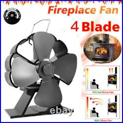 4 Blades Stove Fan Heat Powered Stove Top Fan Automatic Wood Burning Oven