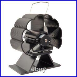 4 Blades Stove Fan Stove Top Fan Heat Powered Automatic Black Wood Burning Oven