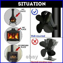 4 Blades Wood Burning Stove Fireplace Fan Heat Powered Heated Air Eco Stove Fan