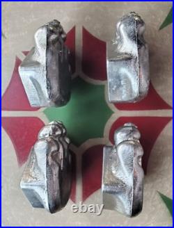 4 FISHER STOVE NICKEL PLATED BEAR FEET PAWS CLAWS Eugene Oregon FREE SHIPPING