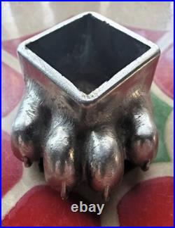 4 FISHER STOVE NICKEL PLATED BEAR FEET PAWS CLAWS Eugene Oregon FREE SHIPPING