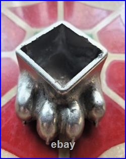 4 FISHER STOVE NICKEL PLATED BEAR FEET PAWS CLAWS Eugene Oregon FREE SHIPPING