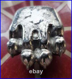 4 FISHER STOVE NICKEL PLATED BEAR FEET PAWS CLAWS Eugene Oregon FREE SHIPPING
