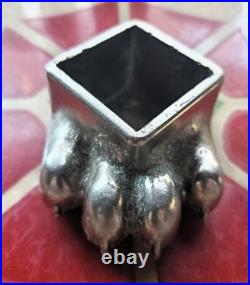 4 FISHER STOVE NICKEL PLATED BEAR FEET PAWS CLAWS Eugene Oregon FREE SHIPPING