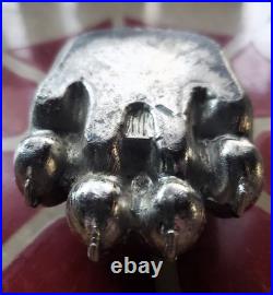 4 FISHER STOVE NICKEL PLATED BEAR FEET PAWS CLAWS Eugene Oregon FREE SHIPPING