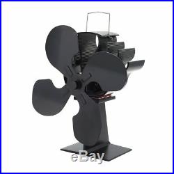 4 blade Design Eco Friendly Heat Powered Wood Burning Mini Stove Top Fan Black