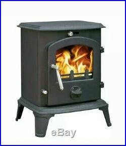 ^ 5.5KW Ingham Fire Clean Burn MultiFuel WoodBurning Stove Cast Iron Log 6821