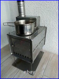 5,5lbs Small Collapsible Wood Burning Stove for Canvas Hot Bell Tent Folding