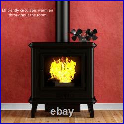 5'' 8 Blades Double Head Stove Fan Wood Burner Heat Power Fireplace #