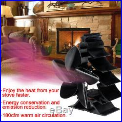 5 Blade Heat Powered Stove Top Fan Wood Log Fireplace Burning Ecofan 158-464°F