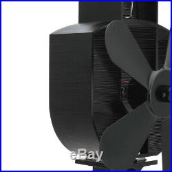 5 Blade Heat Powered Wood Stove Fan 1100rpm Ultra Quiet Fireplace Wood Burning E