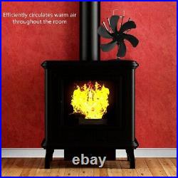 5 Blades Flue Pipe Stove Fan Fireplace, Wood Burning Heat Powered Stove Fan