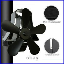 5 Blades Hanging Heat Powered Wood Burning Pipe Stove Fan Burner Fireplace Stove