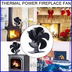 5 Blades Stove Fan Heat Powered Eco Silent Motor Wood Burning Fireplace Fan Home