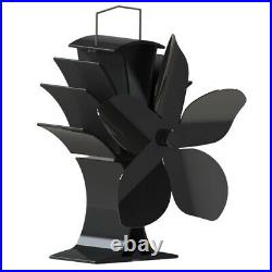 5 Blades Stove Fan Heat Powered Eco Silent Motor Wood Burning Fireplace Fan Home