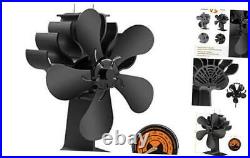 5 Blades Wood Burning Stove Fireplace Fan Improved Silent Motors Heat L