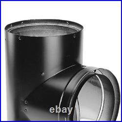 6DVL-T 7 Inch Diameter Stainless Steel Double Wall Wood Burning Stove Tee wit 6DVL-T 7 Inch Diameter Stainless Steel Double Wall Wood Burning Stove Tee wit
