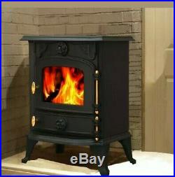 ^ 6.5KW Multifuel Woodburner Stove Log Wood Burning Cast Iron Fireplace 6821