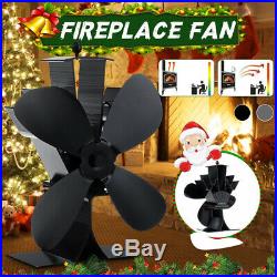 6/8 Blades Single/Dual Head Heat Powered Stove Fan Wood Burning Fireplace EcoFan