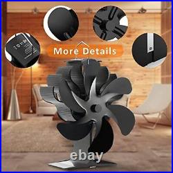 6-Blade Wood Stove Fan Heat Powered Stove Fan for Wood Burning Stove Heat Pow