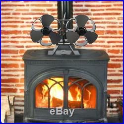 6 Blades Dual Head Heat Powered Stove Fan Wood Log Burning Fireplace Eco Fan