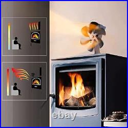 6 Blades Wood Burning Stove Fireplace Fan Non-Electric Improved PYBBO Silen