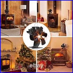 6 Blades Wood Burning Stove Fireplace Fan Non-Electric Improved PYBBO Silen