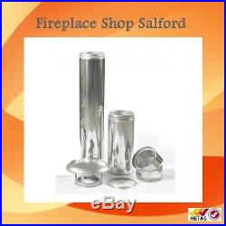 6 inch Twin Wall Insulated Flue Pipe Stainless Multifuel For Wood Burning Stove