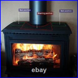 8 Blade Black Heat Powered Wood Burning Log Fire Burner Stove Top Small Mini Fan