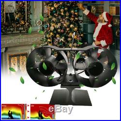 8 Blades Double Head Heat Powered Stove Fan Wood Burning Fireplace EcoFan Gift