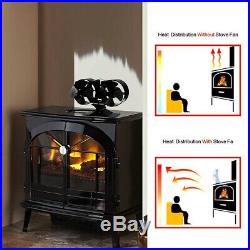 8 Blades Double Head Heat Powered Stove Fan Wood Burning Fireplace EcoFan Gift