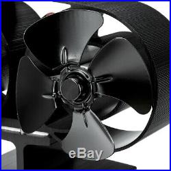 8 Blades Fireplaces Stove Fan Heat Powered for Large Room Wood Log Fire Burning