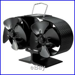 8 Blades Fireplaces Stove Fan Heat Powered for Large Room Wood Log Fire Burning