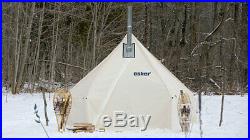 9x9 Esker Arctic Fox Winter Camping Hot Tent & Kni-Co Trekker Wood Burning Stove