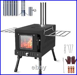 All-in-One Camping Stove Wood Burning, Portable with Spark Safety Features