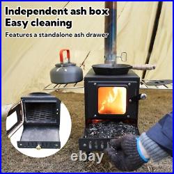 All-in-One Camping Stove Wood Burning, Portable with Spark Safety Features