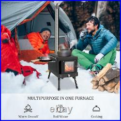 All-in-One Camping Stove Wood Burning, Portable with Spark Safety Features