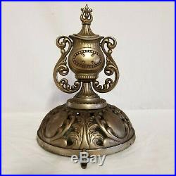 Antique 1907 Round Oak Cast Iron Wood Burning Parlor Stove Top Ornate Finial