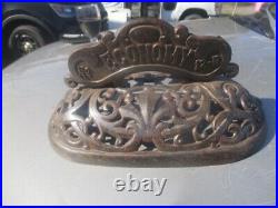 Antique Cast Iron Round Oak Wood StoveTop CROWN. Very Nice, BUY NOWithGOOD OFFER