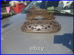Antique Cast Iron Round Oak Wood StoveTop CROWN. Very Nice, BUY NOWithGOOD OFFER