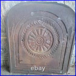 Antique Cast Iron Wood Burning Stove Furnace Cover Antique Door Only 27 x 24