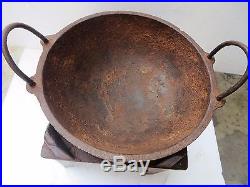 Antique Cast Iron wood burning industrial use stove with cast iron pot Rare