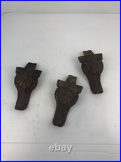 Antique Foster Stoves and Ranges Cast Iron Legs Wood Burning Stove (Lot of 3)