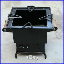 Antique Iron Wood Coal Sqaure Burning Kitchen Use Stove Sigri Fire Pit Portable