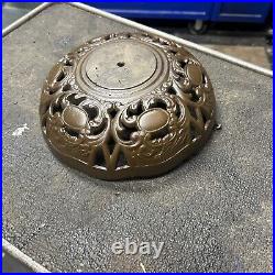 Antique Old Round Oak Parlor Wood Stove Ornate Topper Cast Iron Parts