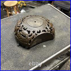 Antique Old Round Oak Parlor Wood Stove Ornate Topper Cast Iron Parts