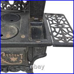 Antique Salesmen Sample Cast Iron Crescent Wood Burning Stove Pots Pans