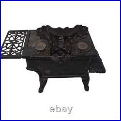 Antique Salesmen Sample Cast Iron Crescent Wood Burning Stove Pots Pans